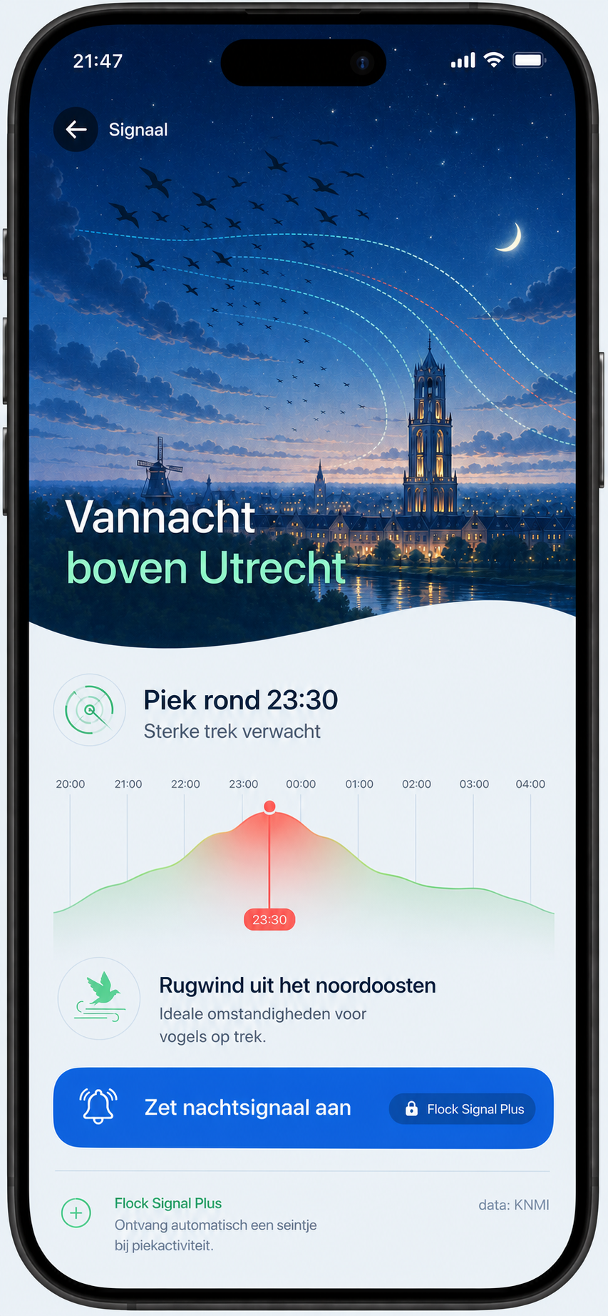 Nachtverwachting in Flock Signal